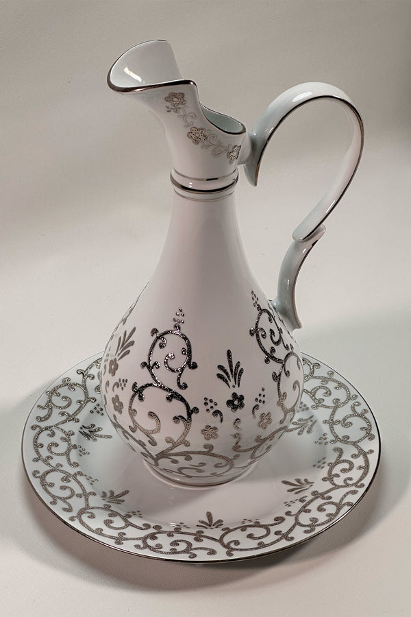 Handcrafted Porcelain Decorative Decanter (Silver) 13