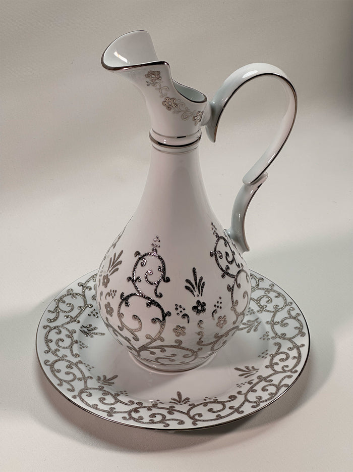 Handcrafted Porcelain Decorative Decanter (Silver) 13
